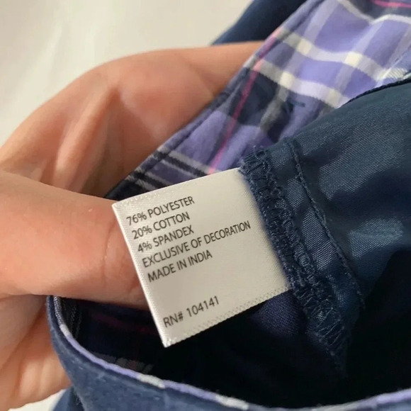 Lady Hagen Golf Pants Women's 8 Solid Blue Mid Rise Button Zip Cotton Blend - Picture 7 of 10